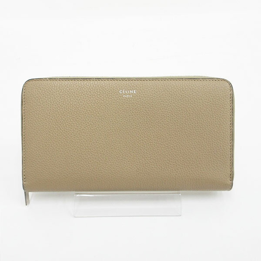 Celine Wallet Around Leather Beige Zip - Picture 2 of 9